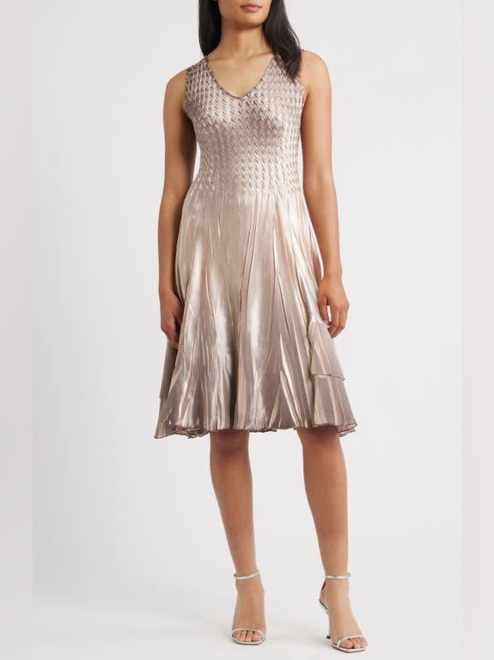 New Komarov Charmeuse Chiffon Cocktail Dress Ombre Sz M